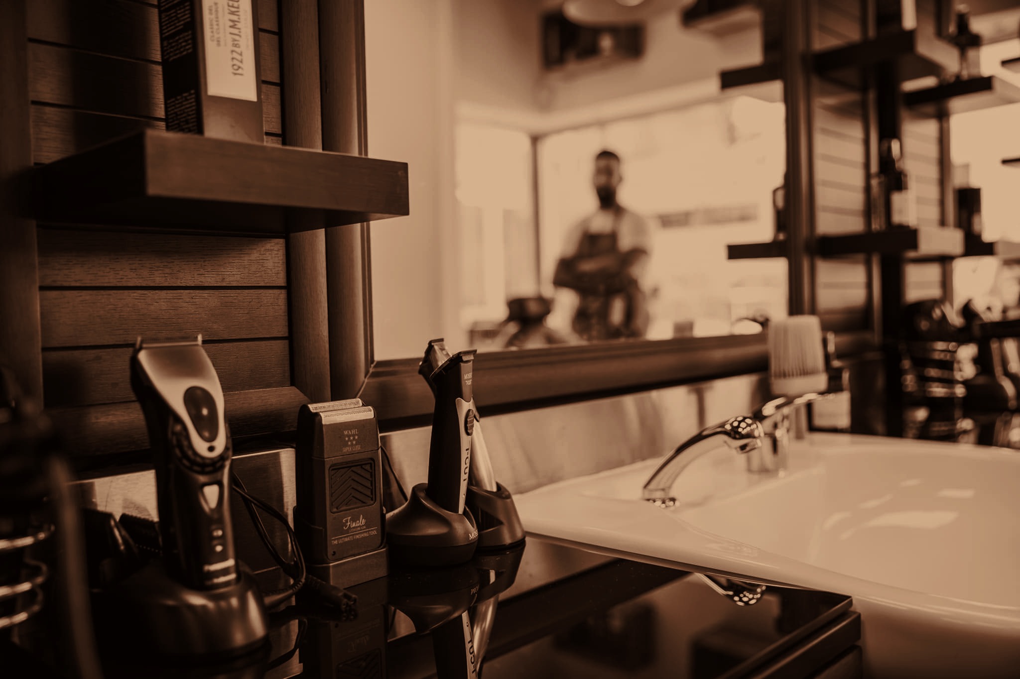 Barberværktøj i Rawands Barbershop